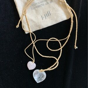 J. Jill Rope and Pink Quartz Friendship Necklaces